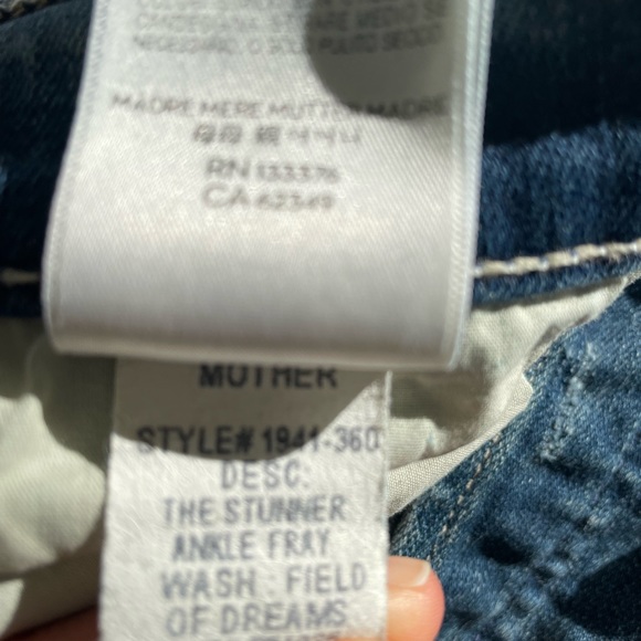 MOTHER The stunner ankle fray size 27 color in field of dreams - Picture 7 of 8